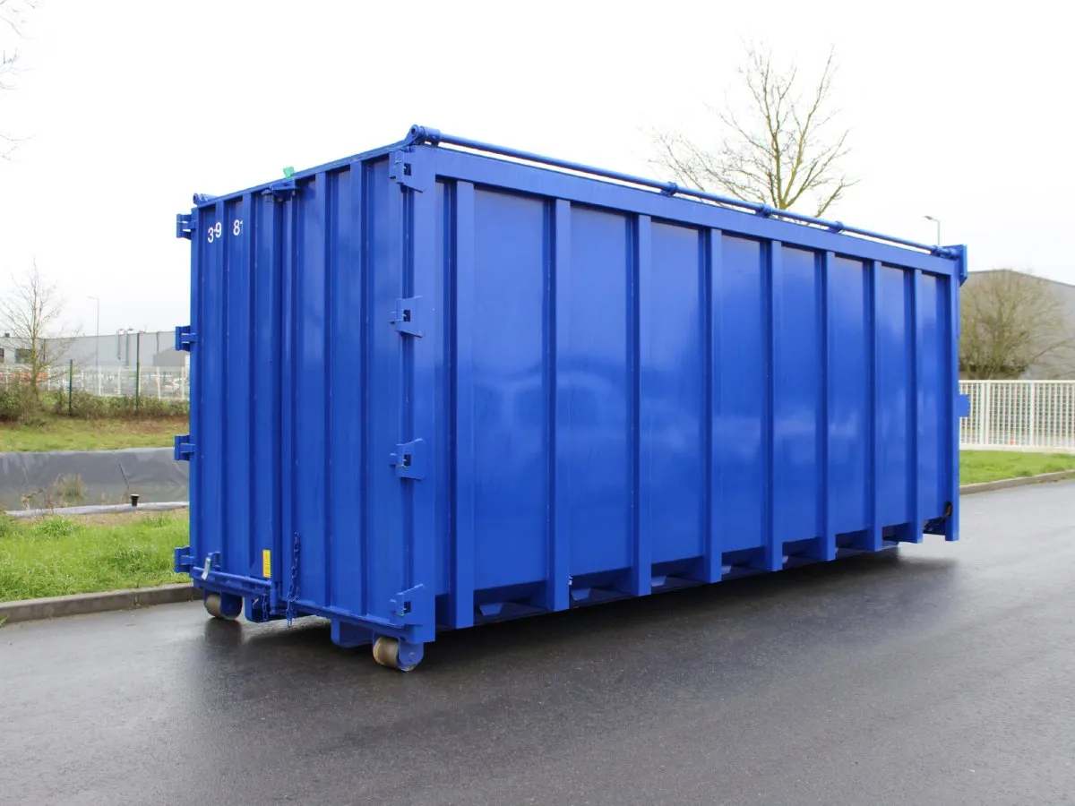 Cadre Treillis Galvanisé Bleu Pour Palette EUR - 1000mm De Haut - Charge 800kg - Empilable Et Pliable